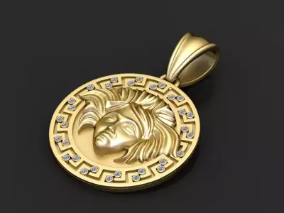 Gold medallion pendant 3D printable model   3D print model