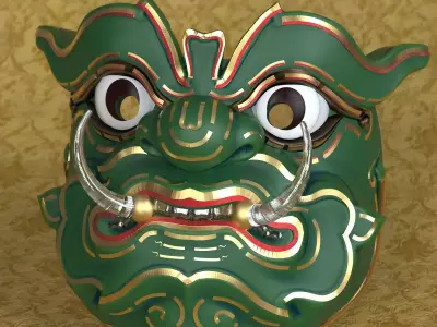 Mask-Yak Thai Art Pattern for 3D Print 3D print model