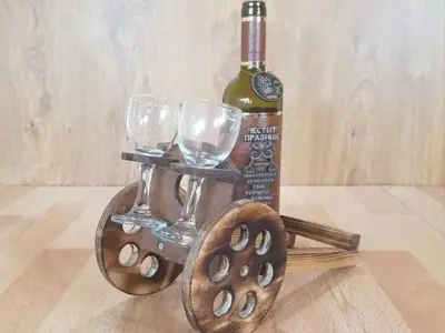 Wine glass carrier 3D print model