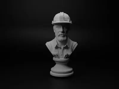Engineer Bust Chess 3D print model