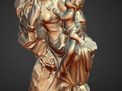 sculpture madonna and child 3D print model