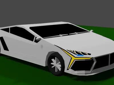 3D Supercar SC 1A Low-poly 3D model