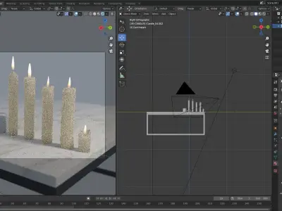 Candles Lowpoly textures Low-poly 3D model