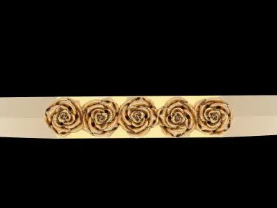 Lux rose ring silver gold jewelry printable 3D model 3D print model