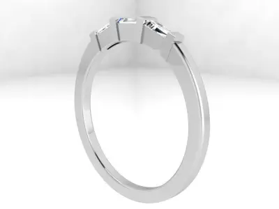 Baguette Band Ring 3777 3D print model