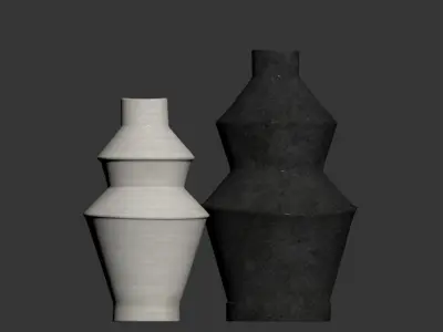 Angle Ceramic Vases 3D model