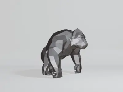 Polygonal Gorilla Low-poly 3D model