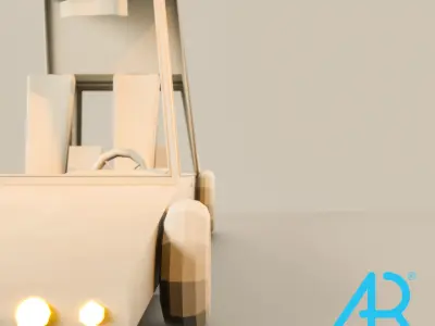 old car Low-poly 3D model