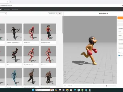 Boxing Lion Animal Animated Low-poly 3D model