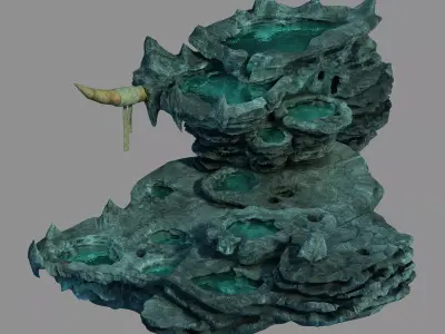 Stone Zhen De Dong - Mountain Rock - Stream Pool 02 3D model