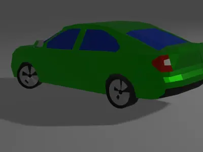 low-poly sedan car set Low-poly 3D model
