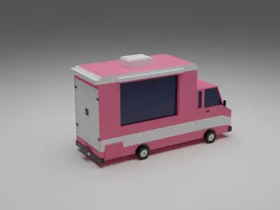 Ice Cream Van Low-poly  3D model