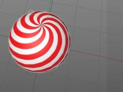 Katerball candy cane with stripes Free low-poly 3D model