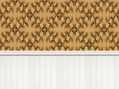 Wallpaper 3D Blocked Wainscoting 3D model