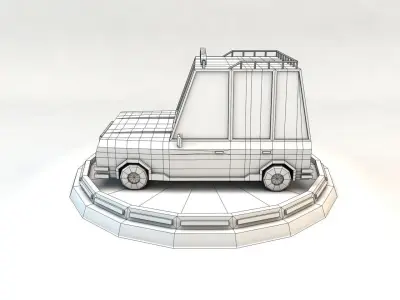 Cartoon Family Car Low-poly 3D model