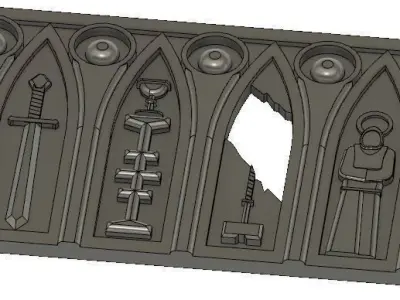Decorative Sci Fi Wall Free 3D print model