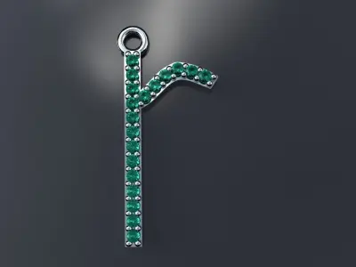 Diamond r Pendant Gold Silver Platinum Luxury Jewelry 3D print model