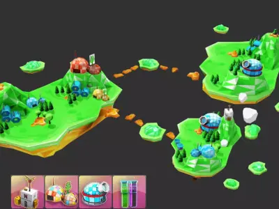 Island Discovery Natural Low-poly 3D model