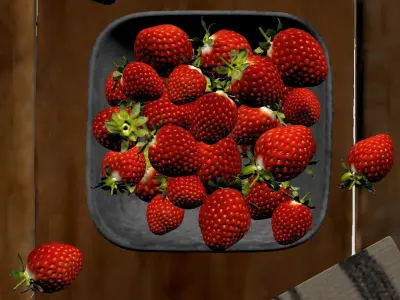 polypasta - strawberry studio scene 3D model