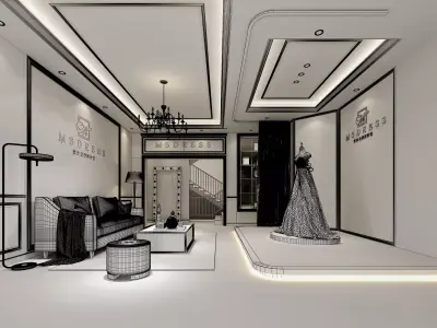 Wedding Dress Shop Low-poly 3D model