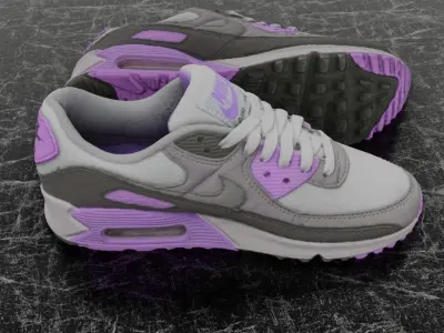 NIKE AIR MAX 3D SHOES - PUPRLE Low-poly 3D model