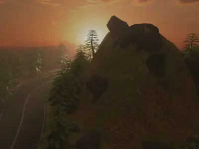 Mountainous Road Free 3D Environment Free low-poly 3D model