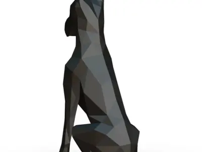 great dane low poly 3D print model