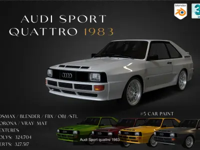 AUDI  COLECTION  CARS  1983-2012 3D Model Pack