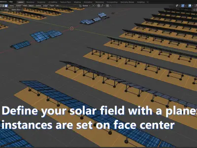 Blender Photovoltaic power plant Generator 3D model