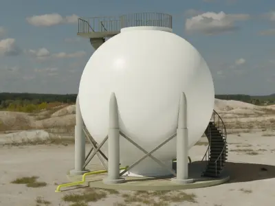 Sphere tank Low-poly 3D model