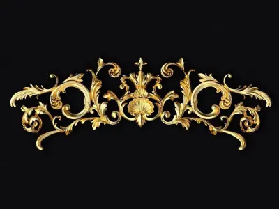 Central decor ornament for furniture 3D model 899
