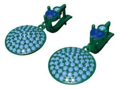 Earring Diamond 3D model Texture 3D print model