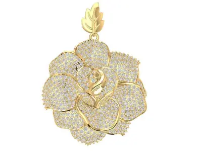 Diamond Rose Pendant Jewelry Design 1929 3D print model