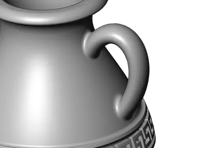 Greek key strips vintage urn and vase 3D print model