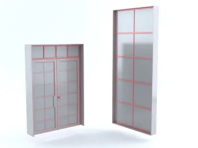 Industrial Window and Door 3D model