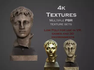 Bust of Drusus Low-poly 3D model