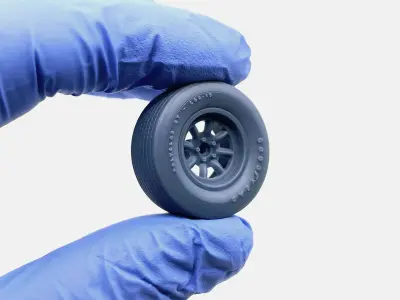 15x10 Minilite Wheel Goodyear Polyglas L60-15 Tire 3D print model