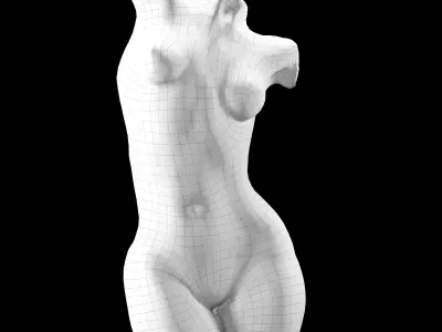 Female Body Sculpture Low-poly 3D model