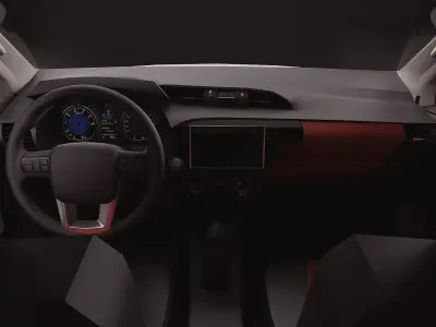 2016 Toyota Hilux Two Cabin Low-poly 3D model