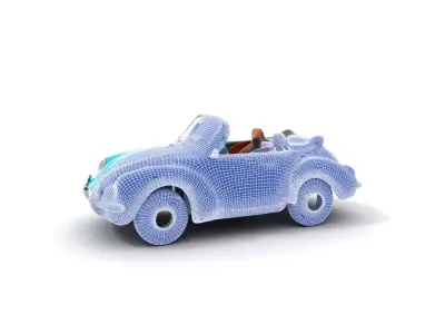 Classic Teal Convertible model pack Low-poly 3D model