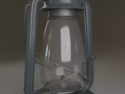 Kerosene lamp Low-poly 3D model