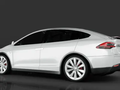Tesla model x white  3D model