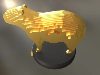 Parametric Capybara Low-poly 3D model