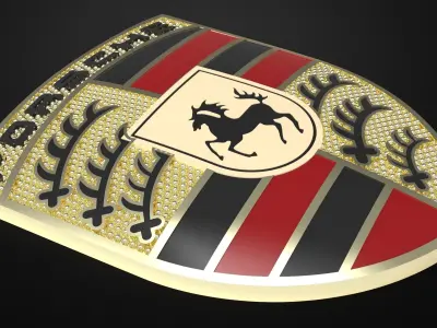 Porsche Logo Plate 3D model