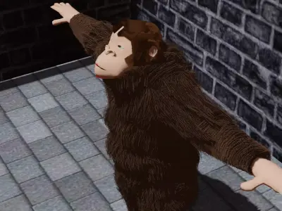 3D Ape A Low-Poly Model chimpanzee Low-poly 3D model