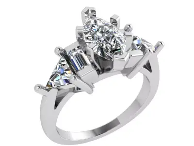 Marquise Diamond Ring 3781 3D print model