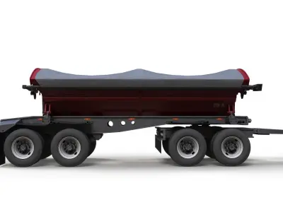 Freightliner Classic side tipper road train Low-poly 3D model