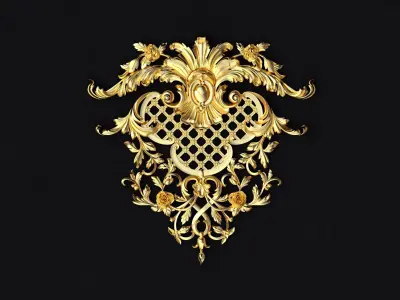 Central decor ornament for furniture 3D model 1045