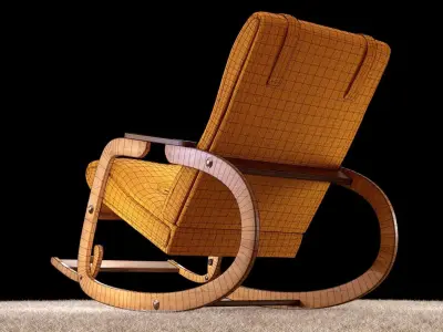 Rocking chair PBR low-poly Free low-poly 3D model