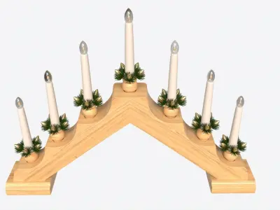 Advent 7-light Candlestick Arc 02 3D model